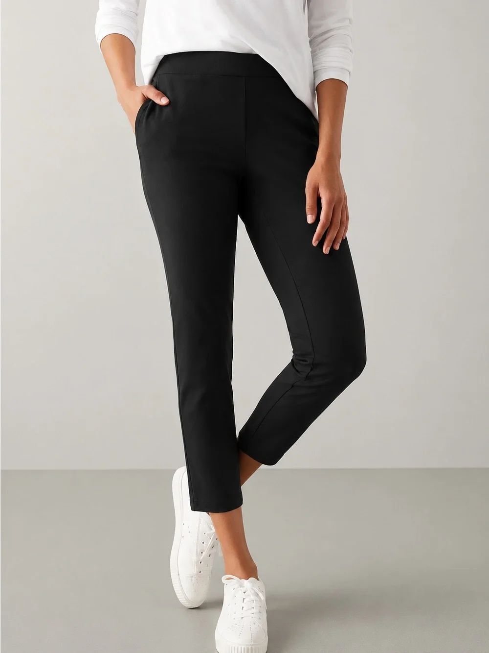 J. Jill Black Cropped Slim Ankle Pants